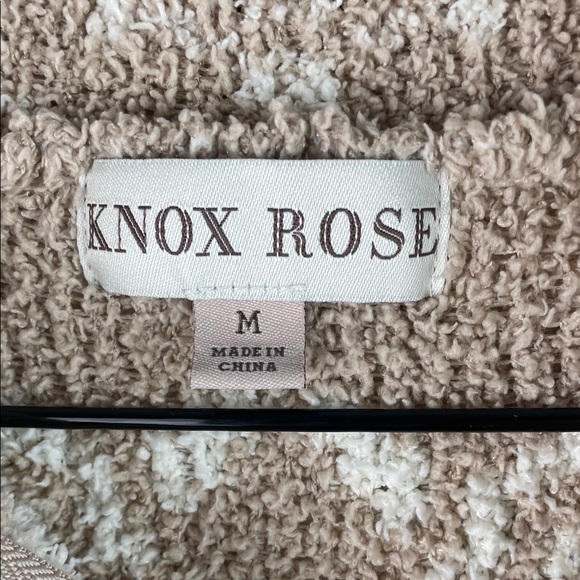 Knox Rose Cream & Taupe Sherpa Half-Zip Pullover Size M - Picture 4 of 10